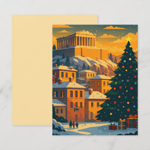Weihnachten in Athen Notizkarte – Festliches Griec Mitteilungskarte