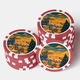 Weihnachten in Athen Poker Chips – Festliches Grie