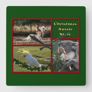 Weihnachten in Australien Quadratische Wanduhr