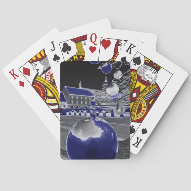 Weihnachten in Blau Spielkarten (Rückseite)