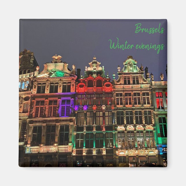 Weihnachten in Brüssel, Belgien Magnet (Vorne)