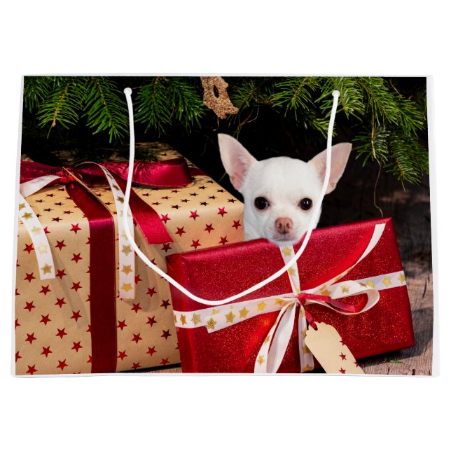 Weihnachten in Chihuahua Große Geschenktüte (Vorderseite)
