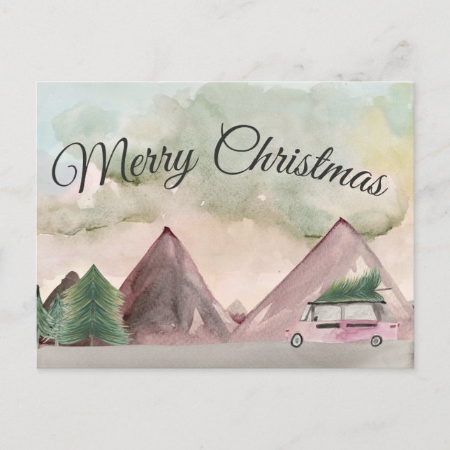 Weihnachten in den Bergen Postkarte (Vorderseite)