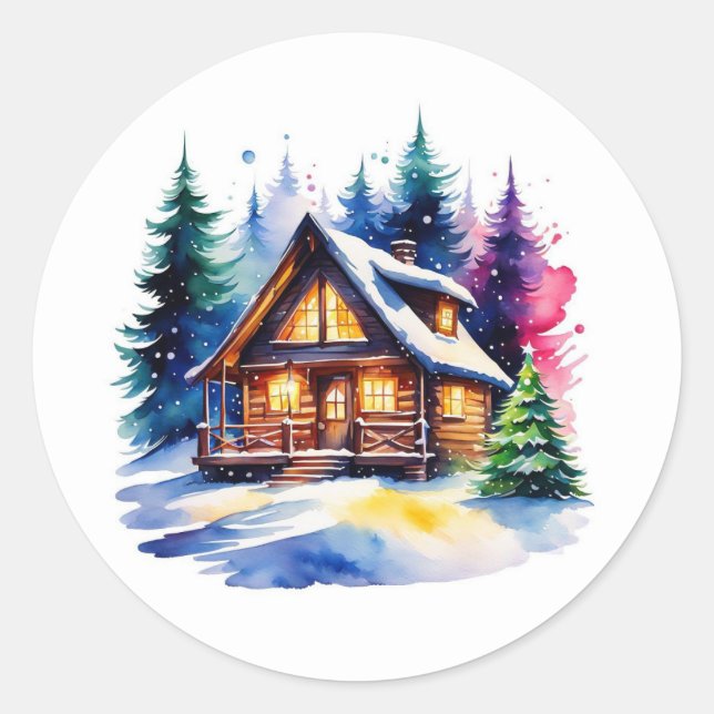 Weihnachten in den Forest Stickers (Vorderseite)