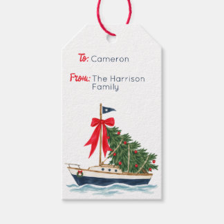 Weihnachten in den Hamptons auf einem Segelboot Geschenkanhänger