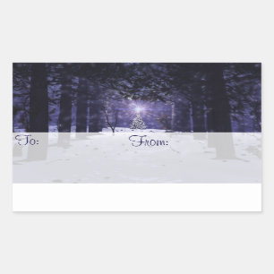 Weihnachten in den Pines-Geschenk-Aufklebern Rechteckiger Aufkleber