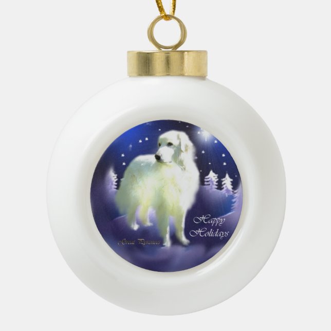 Weihnachten in den Pyrenäen Keramik Kugel-Ornament (Vorderseite)