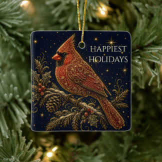 Weihnachten in den Sternen | Foto Roter Kardinal Keramikornament