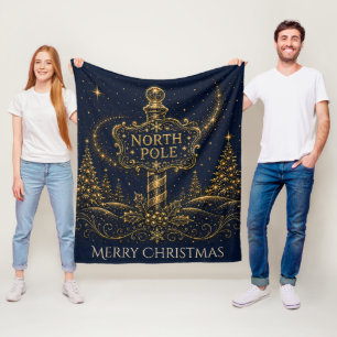Weihnachten in den Sternen Nordpol Fleecedecke