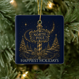 Weihnachten in den Sternen Nordpol-Foto Keramikornament