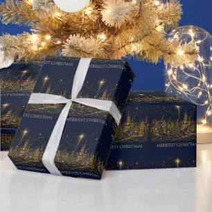 Weihnachten in den Sternen Weihnachtsdorf Geschenkpapier