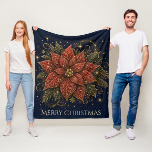 Weihnachten in den Sternen Weihnachtsstern Fleecedecke
