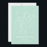 Weihnachten in der City Holiday Card - Minze<br><div class="desc">Moderne Urlaubskarte mit minimalistischer Darstellung. Ideal für Firmen und Stadtbewohner gleichermaßen!</div>