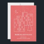 Weihnachten in der City Holiday Card - Rot<br><div class="desc">Moderne Urlaubskarte mit minimalistischer Darstellung. Ideal für Firmen und Stadtbewohner gleichermaßen!</div>