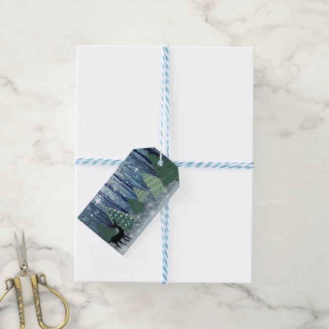 Weihnachten in der Geschenkmarke "Forest Design" Geschenkanhänger (Mit Garn)