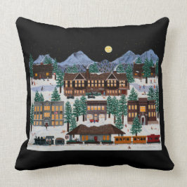 "Weihnachten in der historischen Biegung, Oregon " Kissen