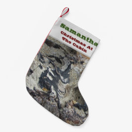 Weihnachten in der Hütte Waldkornwald rustikal Kleiner Weihnachtsstrumpf