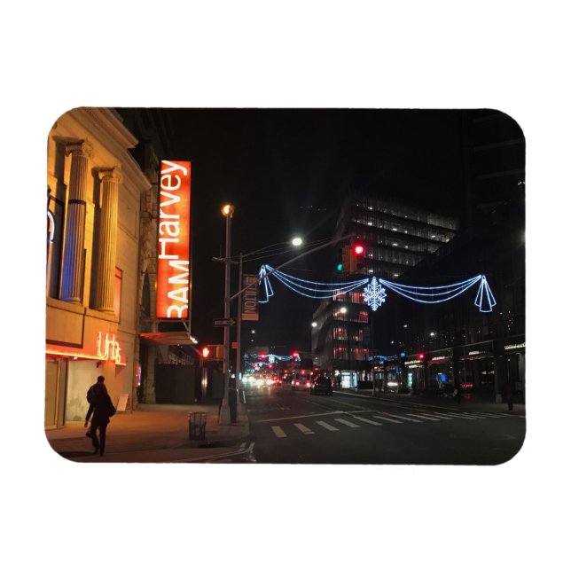 Weihnachten in der Innenstadt von Brooklyn NYC Fot Magnet (Horizontal)