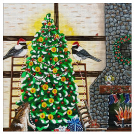 Weihnachten in der Kabine von Frau Elizabeth Stoff