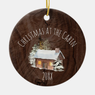 Weihnachten in der Keramik Cabin Ornament