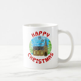Weihnachten in der Kirche Christlich Traditionell Kaffeetasse