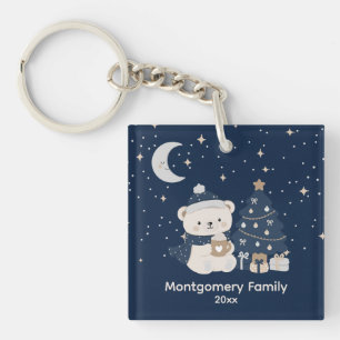 Weihnachten in der Mitternacht Navy, Silber & Go Schlüsselanhänger