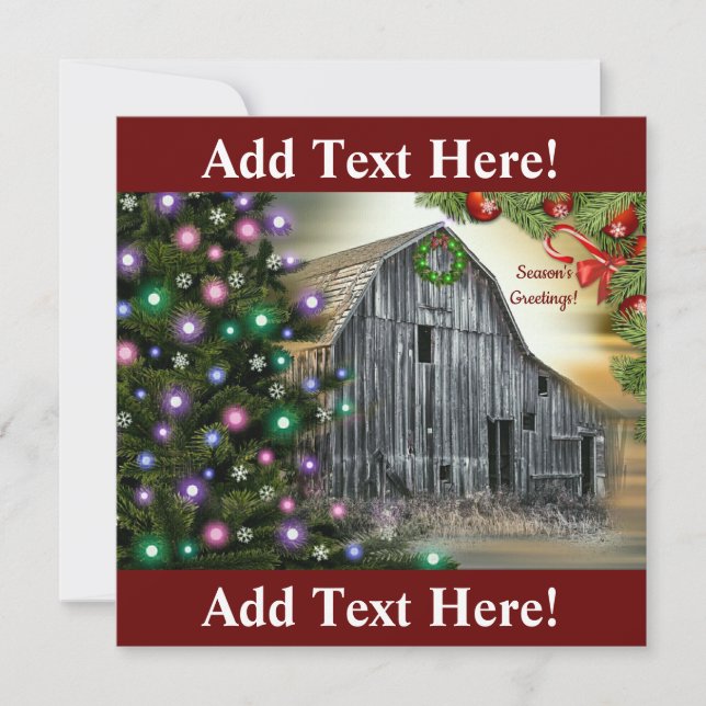 Weihnachten in der Scheune Dankeskarte (Vorderseite)