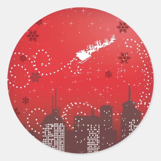 Weihnachten in der Stadt individuell gestaltbare S Runder Aufkleber (Vorderseite)