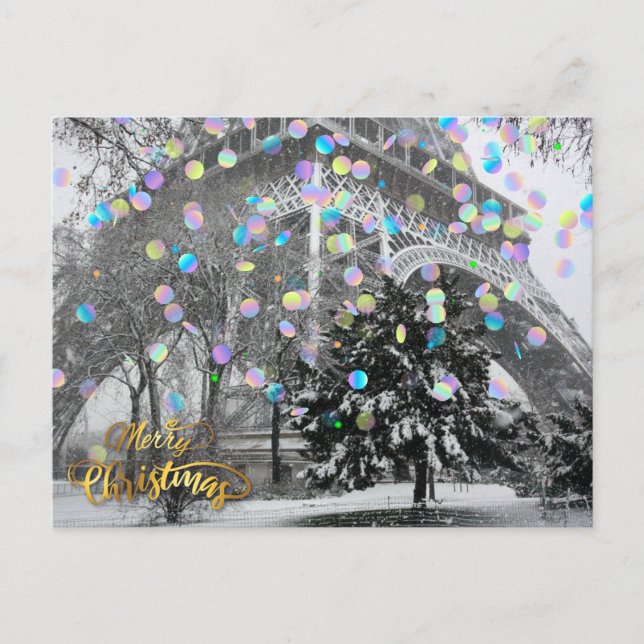 Weihnachten in der Stadt Postkarte (Vorderseite)