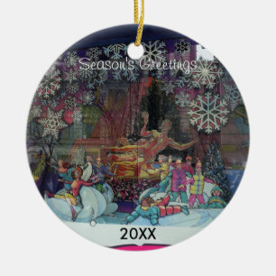 Weihnachten in der Stadt-Schaufenster-Verzierung Keramikornament