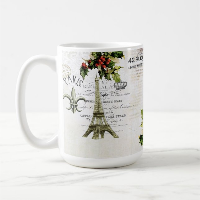 Weihnachten in der Turm-Kaffee-Tasse Paris Eiffel Kaffeetasse (Links)