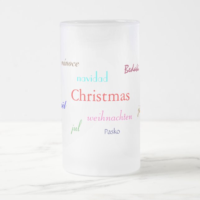 Weihnachten in der Welt Mattiert Mattglas Bierglas (Mittel)