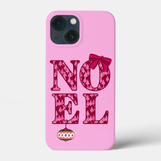 WEIHNACHTEN in einem Burgunder Weihnachtsbaummuste Case-Mate iPhone Hülle (Rückseite)