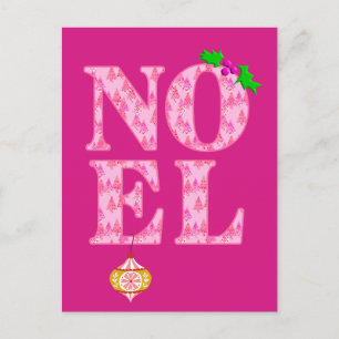WEIHNACHTEN in einem rosa Weihnachtsbaummuster