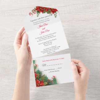 Weihnachten in einer Hochzeit Einladung