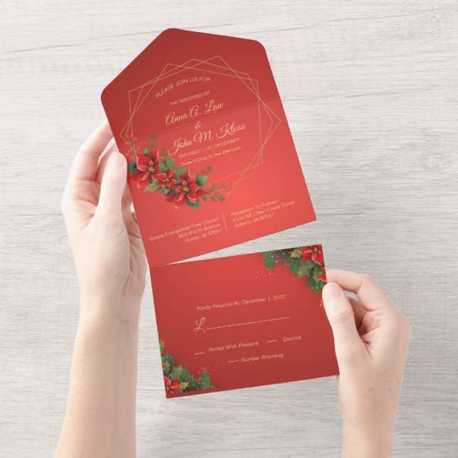 Weihnachten in einer Hochzeit Einladung (Abreißen)