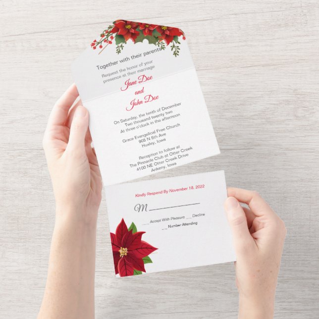 Weihnachten in einer Hochzeit Einladung (Abreißen)