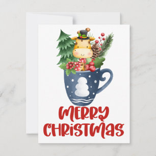 Weihnachten in einer Tasse Clipart Grußkarte