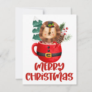 Weihnachten in einer Tasse Clipart Grußkarte