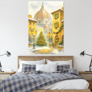 Weihnachten in Florenz Italien   Duomo Holiday Art Leinwanddruck