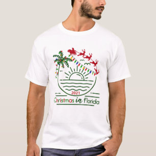 Weihnachten in Florida 2021 Palm Tree Tropical Chr T-Shirt