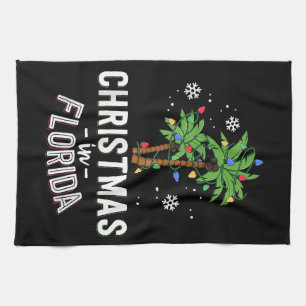 Weihnachten in Florida Deck Die Palmen Familie Va Geschirrtuch