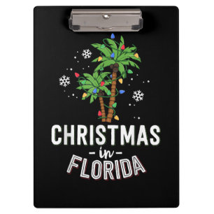 Weihnachten in Florida Deck Die Palmen Familie Va Klemmbrett