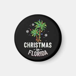 Weihnachten in Florida Deck Die Palmen Familie Va Magnet