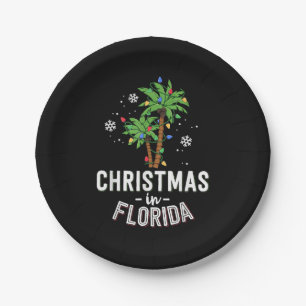 Weihnachten in Florida Deck Die Palmen Familie Va Pappteller