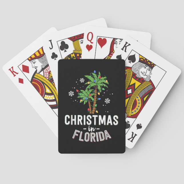 Weihnachten in Florida Deck Die Palmen Familie Va Spielkarten (Rückseite)