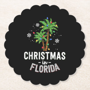 Weihnachten in Florida Deck Die Palmen Familie Va Untersetzer