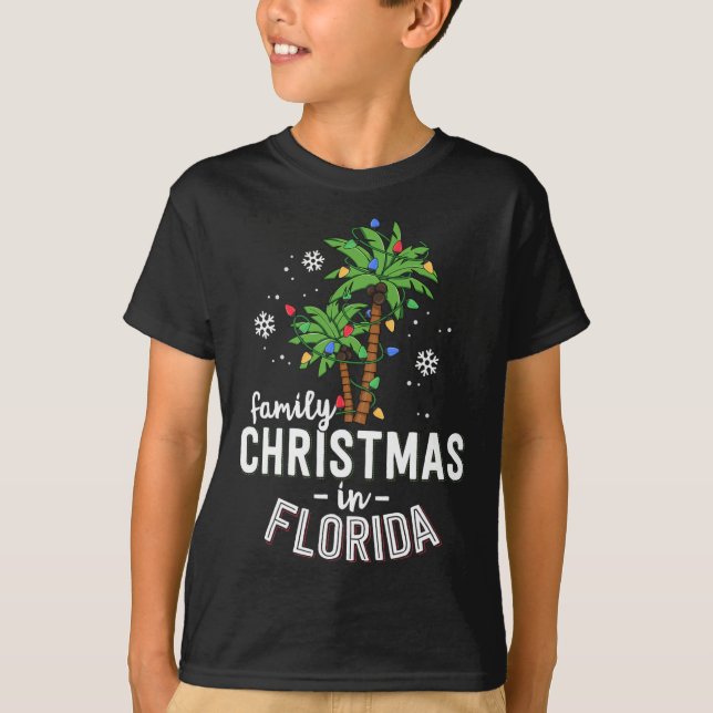 Weihnachten in Florida Palmen Bäume Xmas Strand T-Shirt (Vorderseite)