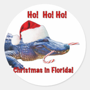 Weihnachten in Florida Runder Aufkleber