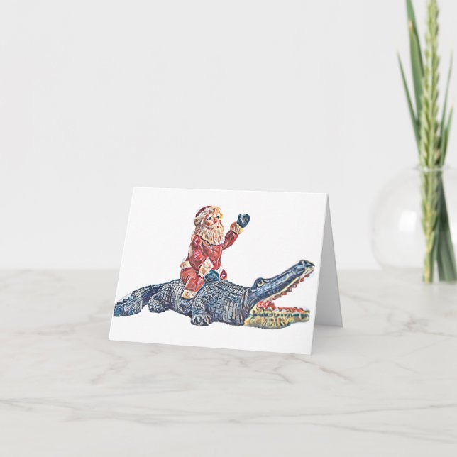 Weihnachten in Florida Weihnachtsmann Reiten Allig (Vorderseite)